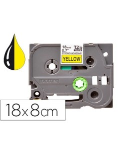 CINTA Q-CONNECT TZE-641 AMARILLO-NEGRO 18MM LONGITUD 8 MT