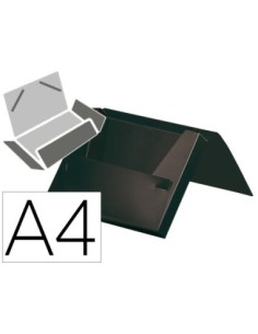 CARPETA LIDERPAPEL PORTADOCUMENTOS GOMAS POLIPROPILENO DIN A4 NEGRO OPACO LOMO 25 MM