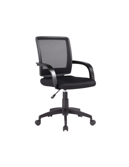 SILLA GIRATORIA Q-CONNECT RESPALDO MEDIO REGULABLE EN ALTURA 900+100X560X570 MM COLOR NEGRO