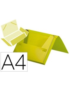 CARPETA LIDERPAPEL PORTADOCUMENTOS GOMAS POLIPROPILENO DIN A4 AMARILLO FLUOR OPACO LOMO 25 MM