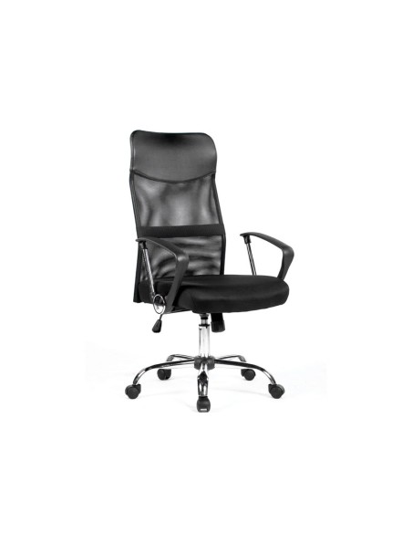 SILLA DE DIRECCION Q-CONNECT BASE METAL RESPALDO ALTO REGULABLE EN ALTURA 1110+100MM ALTO PIEL Y MALLA