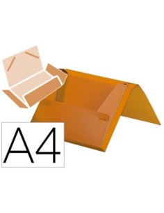 CARPETA LIDERPAPEL PORTADOCUMENTOS GOMAS POLIPROPILENO DIN A4 NARANJA FLUOR LOMO 25 MM