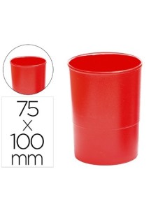 CUBILETE PORTALAPICES Q-CONNECT PLASTICO DIAMETRO 75 MM ALTURA 100 MM ROJO OPACO