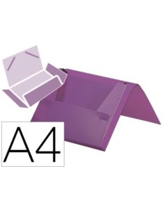 CARPETA LIDERPAPEL PORTADOCUMENTOS GOMAS POLIPROPILENO DIN A4 LAVANDA OPACO LOMO 25 MM