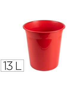 PAPELERA PLASTICO Q-CONNECT ROJO OPACO 13 LITROS