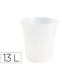 PAPELERA PLASTICO Q-CONNECT TRANSPARENTE 13 LITROS 275X285 MM