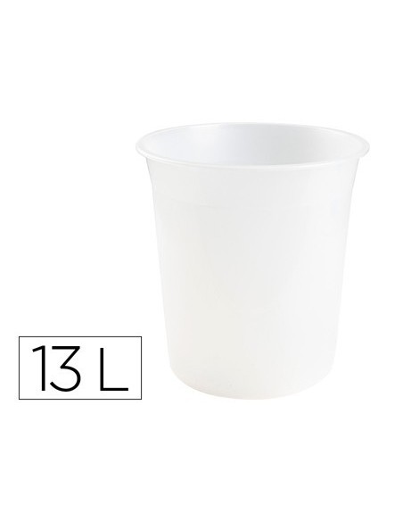 PAPELERA PLASTICO Q-CONNECT TRANSPARENTE 13 LITROS 275X285 MM