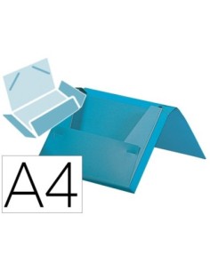 CARPETA LIDERPAPEL PORTADOCUMENTOS GOMAS POLIPROPILENO DIN A4 CELESTE OPACO LOMO 25 MM