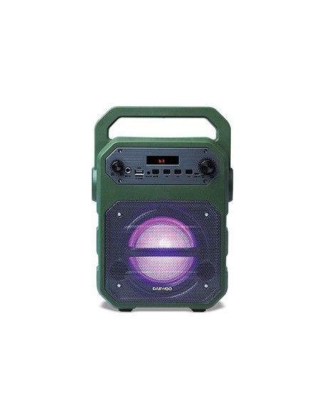 ALTAVOZ DAEWOO PORTATIL DSK-345B MICROFONO CON CABLE LUCES LED RADIO FM USB ENTRADA JACK MICRO SD