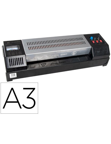 PLASTIFICADORA Q-CONNECT KF16918 PROFESIONAL RUGERIZADA CALIENTE DIN A3 CUATRO RODILLOS HASTA 200 MICRAS