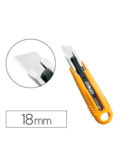 CUTER OLFA PLASTICO CUCHILLA ANCHA 18 MM RETRACTIL APTO PARA ZURDOS