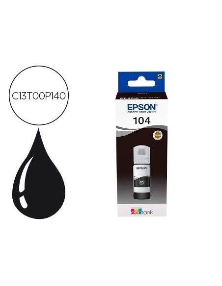 TINTA EPSON ECOTANK 104 ET-2710 / 2711 / 2712 / 2720 / 2726 / 4700 NEGRO 4500 PAGINAS