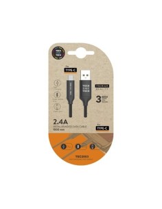 CABLE USB TECH ONE TECH BRAIDED NYLON TIPO USB-C MULTI LONGITUD 1 MT 2A COLOR NEGRO