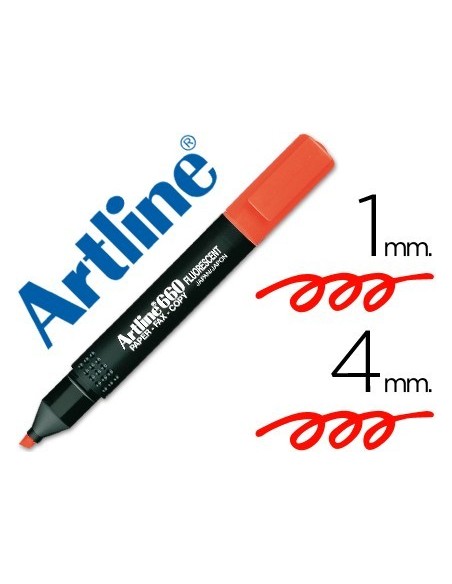 ROTULADOR ARTLINE FLUORESCENTE EK-660 ROJO PUNTA BISELADA