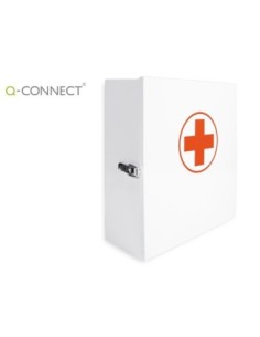 BOTIQUIN Q-CONNECT METALICO 4 COMPARTIMENTOS VACIO PRIMEROS AUXILIOS 330X360X120 MM
