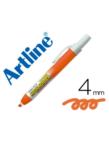 ROTULADOR ARTLINE CLIX FLUORESCENTE EK-63 NARANJA PUNTA BISELADA 4 MM