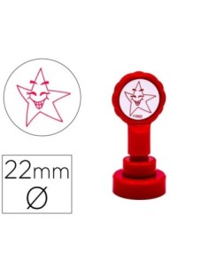 SELLO ARTLINE EMOTICONO ESTRELLA COLOR ROJO 22 MM DIAMETRO