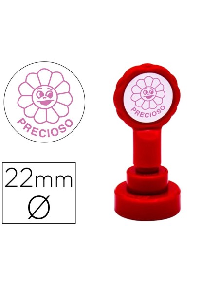 SELLO ARTLINE EMOTICONO PRECIOSO COLOR ROSA 22 MM DIAMETRO