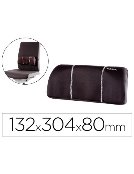 COJIN LUMBAR FELLOWES PORTATIL CON FUNDA EXTRAIBLE TELA COLOR NEGRO 54X304X126 MM