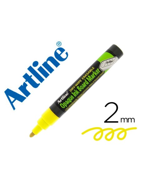 ROTULADOR ARTLINE PIZARRA EPD-4 COLOR AMARILLO FLUORESCENTE OPAQUE INK BOARD PUNTA REDONDA 2 MM