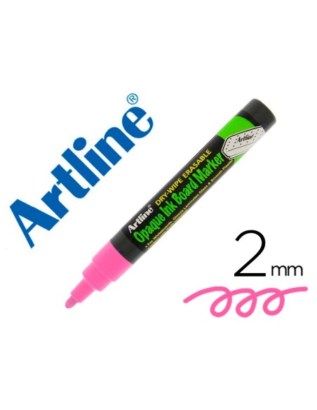 ROTULADOR ARTLINE PIZARRA EPD-4 COLOR ROSA FLUORESCENTE OPAQUE INK BOARD PUNTA REDONDA 2 MM