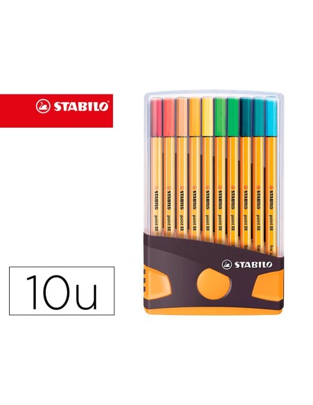 ROTULADOR STABILO PUNTA DE FIBRA POINT 88 COLOR PARADE ANTRACITA/NARANJA ESTUCHE DE 20 UNIDADES COLORES SURTIDOS