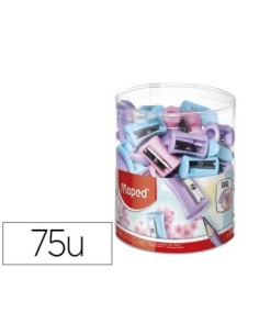 SACAPUNTAS MAPED PLASTICO VIVO 1 USO COLORES PASTEL