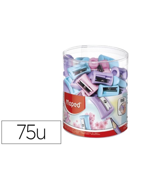 SACAPUNTAS MAPED PLASTICO VIVO 1 USO COLORES PASTEL