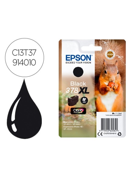 INK-JET EPSON 378 XL EXPRESSION HOME XP-8605 / 8606 / XP-15000 / XP-8500 / 8505 NEGRO 500 PAG