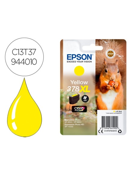 INK-JET EPSON 378 XL EXPRESSION HOME XP-8605 / 8606 / XP-15000 / XP-8500 / 8505 AMARILLO 830 PAG