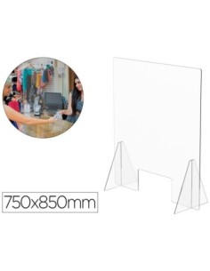 PANTALLA DE PROTECCION DE MESA PARA MOSTRADOR METACRILATO VENTANA 300 X 150 MM MEDIDAS 750 X 850 MM