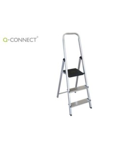 ESCALERA Q-CONNECT DE ALUMINIO 3 PELDAÑOS 590X400X1260 MM PESO MAXIMO 150 KG EN-131