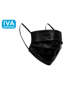 MASCARILLA FACIAL QUIRURGICA NEGRA DESECHABLE 3 CAPAS FILTRACION 95% TIPO I