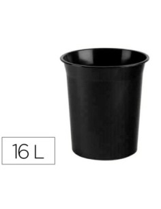 PAPELERA PLASTICO ARCHIVO 2000 ANTIMICROBIANA SANITIZED PLASTICO NEGRO 16 LITROS 290X310 MM