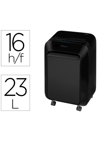 DESTRUCTORA DE DOCUMENTOS FELLOWES LX-210 CAPACIDAD DE CORTE 16 H SEGURIDAD P4 DESTRUYE GRAPAS CLIPS Y