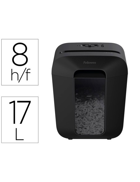 DESTRUCTORA DE DOCUMENTOS FELLOWES LX-45 CAPACIDAD DE CORTE 8 H SEGURIDAD P4 DESTRUYE GRAPAS CLIPS Y