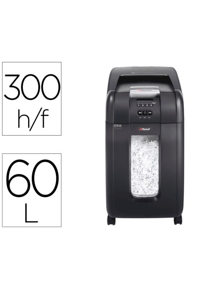 DESTRUCTORA DE DOCUMENTOS REXEL OPTIMUM AUTOFEED+ 300X EU CAPACIDAD DE CORTE 300 HOJAS DESTRUYE GRAPAS Y CLIPS
