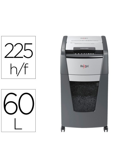 DESTRUCTORA DE DOCUMENTOS REXEL OPTIMUM AUTOFEED+ 225X EU CAPACIDAD DE CORTE 225 HOJAS DESTRUYE GRAPAS Y CLIPS