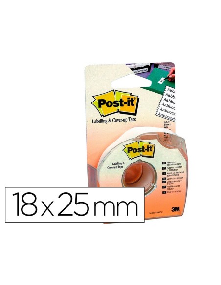 CINTA ADHESIVA POST-IT 18MX25 MM 6 LINEAS EN PORTARROLLOS ESPECIAL PARA OCULTAR Y ETIQUETAR