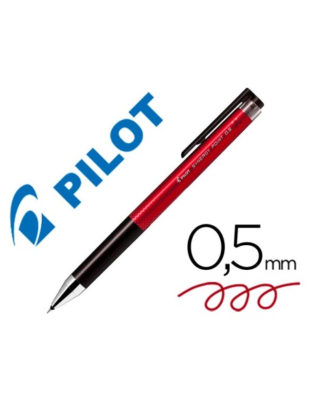 BOLIGRAFO PILOT SYNERGY POINT RETRACTIL SUJECION DE CAUCHO TINTA GEL 0,5 MM ROJO