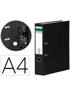 ARCHIVADOR DE PALANCA ELBA CHIC CARTON FORRADO PVC CON RADO DIN A4 LOMO DE 80 MM NEGRO