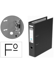 ARCHIVADOR DE PALANCA ELBA CHIC CARTON FORRADO PVC CON RADO FOLIO LOMO DE 80 MM NEGRO