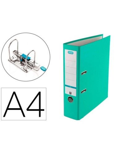 ARCHIVADOR DE PALANCA ELBA TOP CARTON COMPACTO POLIPROPILENO CON RADO DIN A4 LOMO DE 80 MM ICE MINT