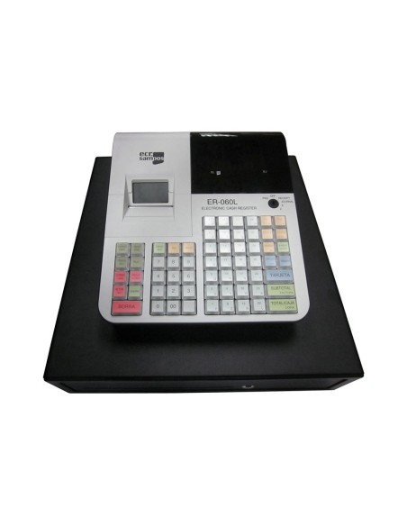 REGISTRADORA ECR SAMPOS ER-60 BLANCA 28 DEPARTAMENTOS DISPLAY VFD ANTIREFLEJOS CONFORME NORMATIVA FACTURA
