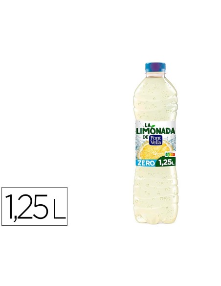 AGUA MINERAL NATURAL FONT VELLA LIM0NADA ZERO CON ZUMO DE LIMON BOTELLA 1,25 L