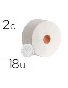 PAPEL HIGIENICO DAHI JUMBO 2 CAPAS CELULOSA BLANCA 140 MT MANDRIL 45 MM PACK DE 18 ROLLOS