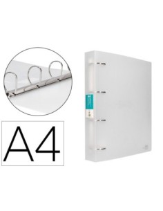 CARPETA LIDERPAPEL 4 ANILLAS MIXTAS 40 MM POLIPROPILENO DIN A4 TRANSPARENTE