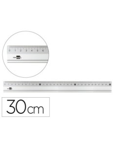 REGLA LIDERPAPEL METALICA ALUMINIO 30 CM