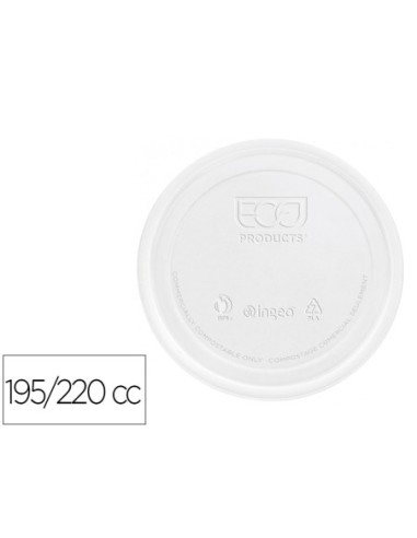 TAPA DE PLASTICO BIODEGRADABLE PARA VASO DE 195/220 CC PAQUETE DE 100 UNIDADES
