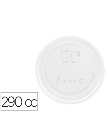 TAPA DE PLASTICO BIODEGRADABLE PARA VASO DE 290 CC PAQUETE DE 100 UNIDADES